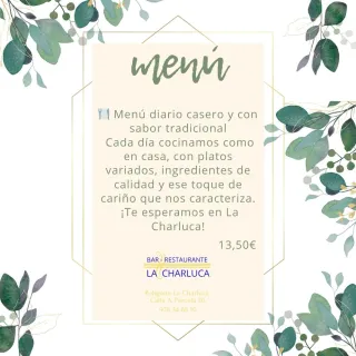  Menú diario casero y con sabor tradicional  